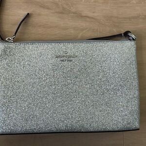 Kate Spade Silver Glitter Clutch